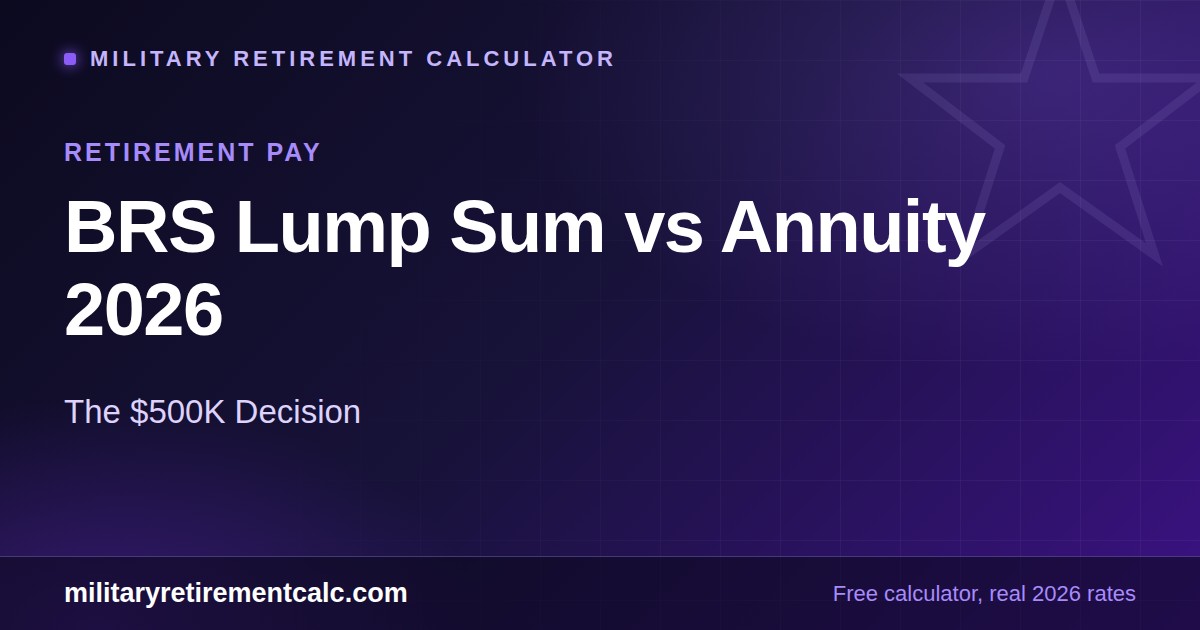 BRS Lump Sum vs Annuity 2026: The $500K Decision